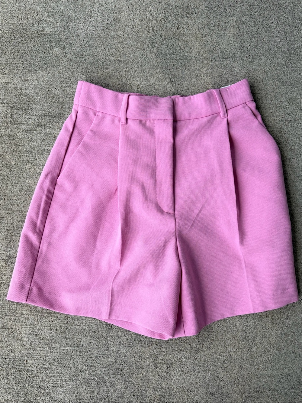 Abercrombie and Fitch bubblegum pink high waisted pleated tailored Sloan shorts